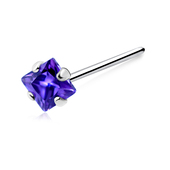 Diamond Prong Set Silver Straight Nose Stud NSKA-651